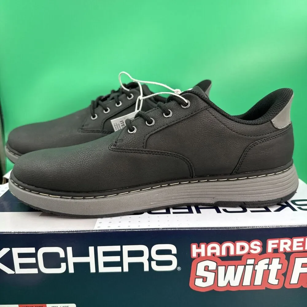 Skechers Hands Free Swift Fit Men’s 8.5 Black Waterproof Casual Lace Sneakers